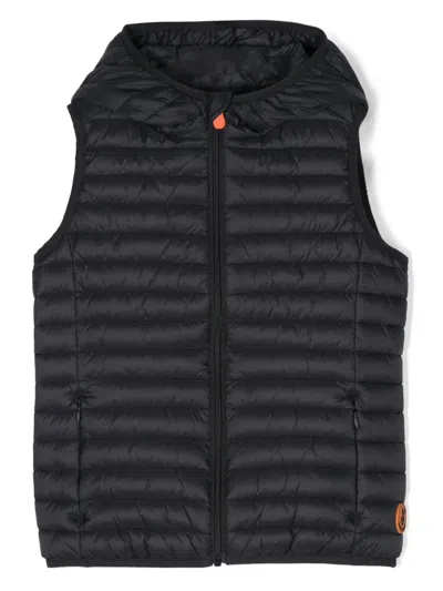 Save The Duck Kids' Hooded Padded Gilet In Black