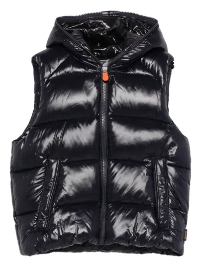 Save The Duck Kids' Hooded Padded Gilet In Blue