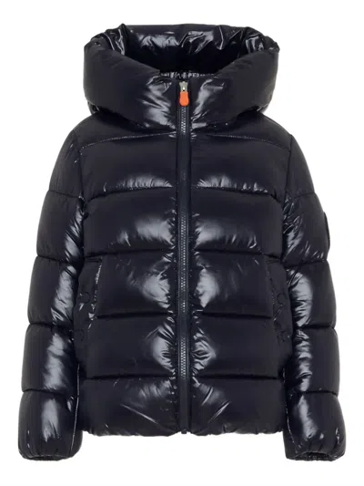 Save The Duck Kids' Hooded Padded Jacket In Black