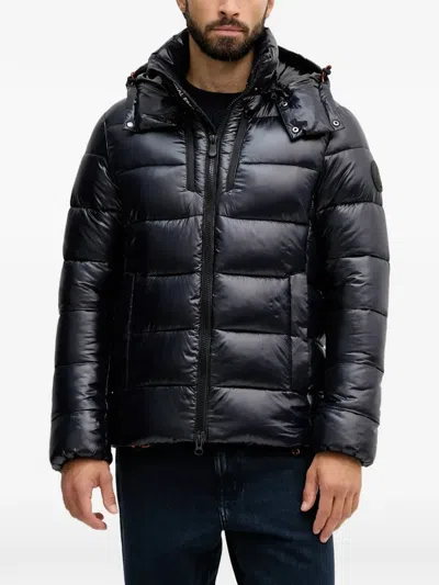 Save The Duck Hooded Padded Jacket In Black