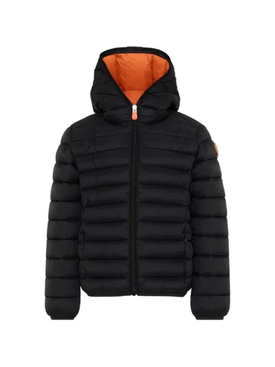 Save The Duck Kids' Hooded Padded Jacket In Black