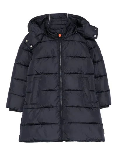 Save The Duck Kids' Hooded Padded Jacket In Blue