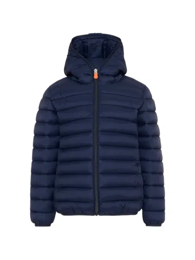 Save The Duck Kids' Hooded Padded Jacket In Blue