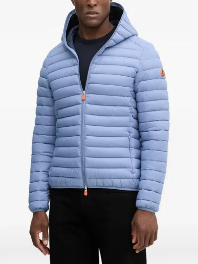 Save The Duck Hooded Padded Jacket In Blue