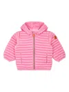 Save The Duck Pink Down Jacket For Baby Girl With Logo In Pink