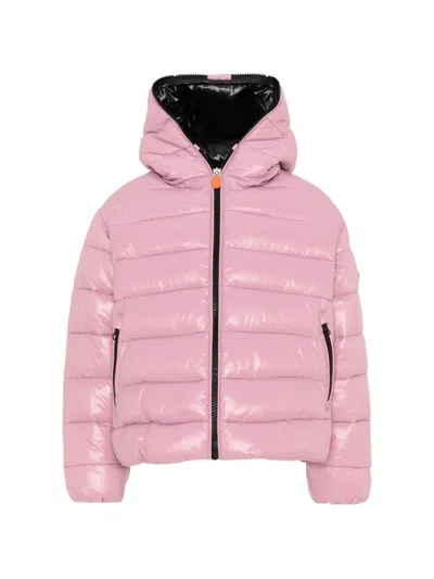 Save The Duck Hooded Padded Jacket In Pink
