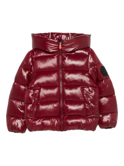 Save The Duck Kids' Hooded Padded Jacket In Red