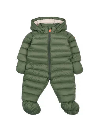 Save The Duck Babies' Hooded Padded Snowsuits In Green