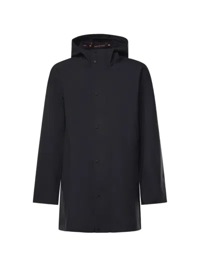 Save The Duck Hooded Press-stud Jacket In Black