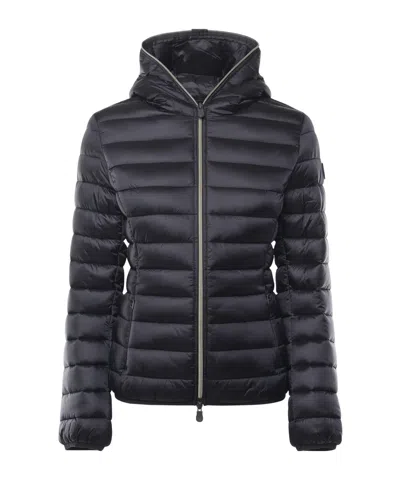 Save The Duck Hooded Puffer Coat In Purple