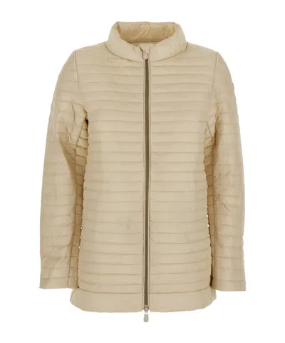 Save The Duck Hooded Puffer Jacket In Gold