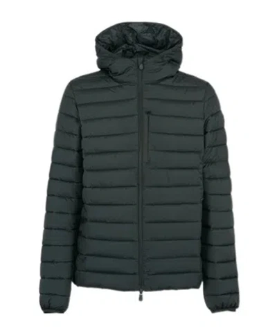 Save The Duck Hooded Puffer Jacket In Black