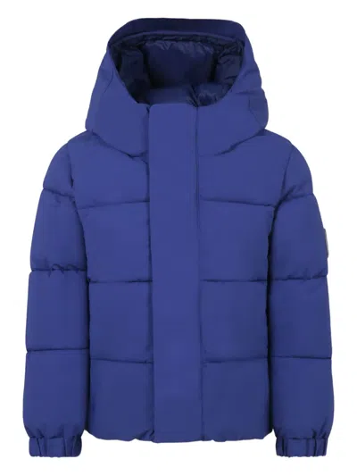 Save The Duck Kids' Hooded Puffer Jacket In Blue