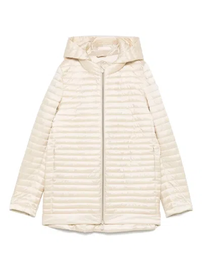 Save The Duck Hooded Puffer Jacket In Neutrals