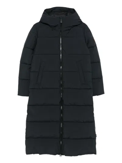 Save The Duck Hooded Quilted Coat In Blue