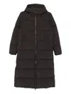 Save The Duck Hooded Quilted Coat In Brown
