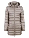 Save The Duck Hooded Quilted Coat In Brown