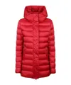 Save The Duck Hooded Quilted Coat In Red