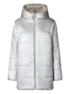 Save The Duck Hooded Quilted Faux-fur Coat In Gray