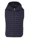 Save The Duck Hooded Quilted Gilet In Blue