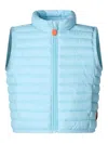 Save The Duck Hooded Quilted Gilet In Blue