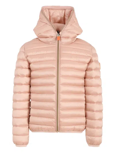 Save The Duck Hooded Quilted Jacket In Pink