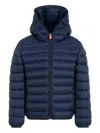 Save The Duck Hooded Quilted Jacket In Blue