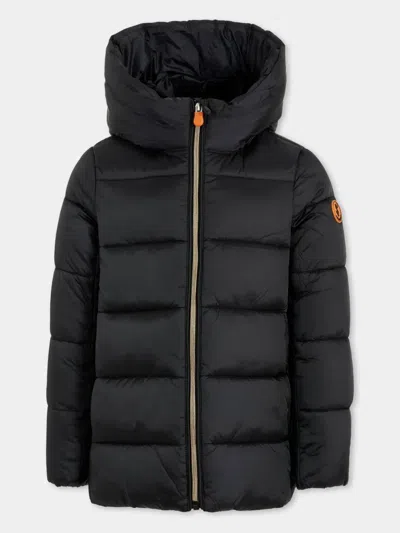Save The Duck Hooded Quilted Jacket In Black