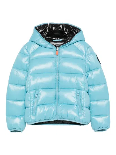 Save The Duck Kids' Hooded Quilted Jacket In Blue
