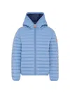 Save The Duck Kids' Hooded Quilted Jacket In Blue