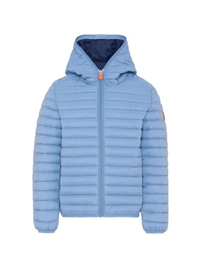 Save The Duck Kids' Hooded Quilted Jacket In Blue