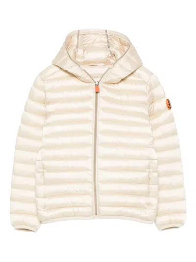 Save The Duck Kids' Hooded Quilted Jacket In Neutral