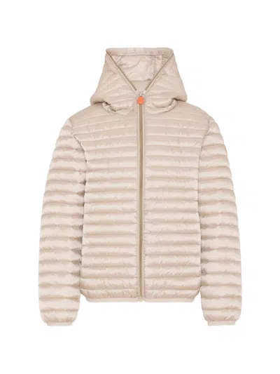 Save The Duck Kids' Hooded Quilted Jacket In Neutral