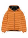 Save The Duck Hooded Quilted Jacket In Orange