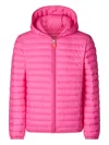 Save The Duck Hooded Quilted Jacket In Pink