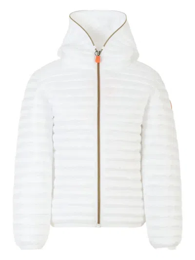 Save The Duck Kids' Hooded Quilted Padded Jacket In White