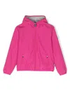 SAVE THE DUCK HOODED WINDBREAKER JACKET IN FUCHSIA