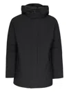 Save The Duck Hooded Zip-fastening Coat In Black