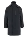 Save The Duck Hooded Zip-fastening Coat In Blue