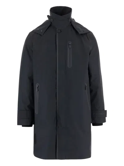 Save The Duck Hooded Zip-fastening Coat In Blue