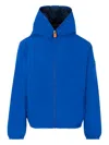 Save The Duck Hooded Zip-up Padded Jacket In Blue