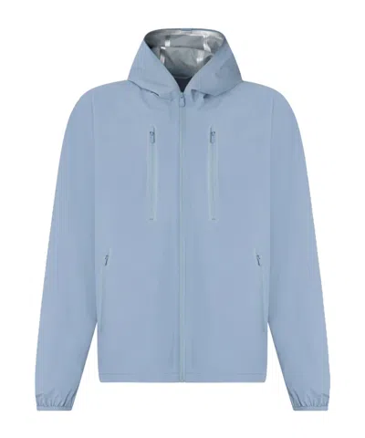 Save The Duck Hooded Zip-up Coat In Blue