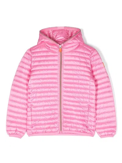 Save The Duck Hoodie Padded Jacket In Pink