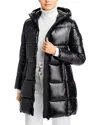 Save The Duck Ines Water Repellent Hooded Quilted Longline Puffer Coat In Black