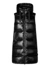 Save The Duck Iria Long Puffer Vest In Black In Black