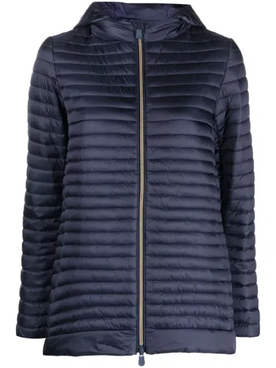 Save The Duck Iris Removable-hood Coat In Blue
