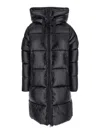 Save The Duck Long Quilted Down Jacket With High Collar And Plumtech Insulation In Black