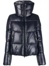 Save The Duck Isla Laquered Puffer Jacket In Blue