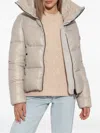 Save The Duck Isla High-neck Quilted Jacket In Neutral