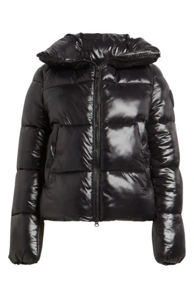 Save The Duck Isla Water Resistant Puffer Coat In Black
